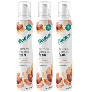 3-Batiste No Rinse Shampoo Waterless Cleansing Foam w/Almond Oil~3.6 oz
